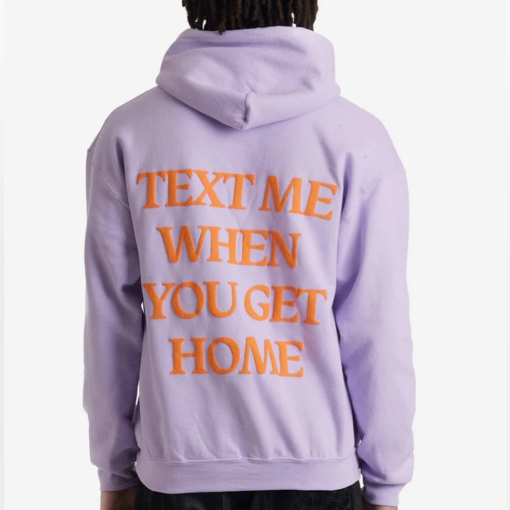 Text Me When You Get Home Lonely Ghost Purple and Orange Hoodie